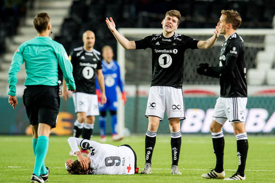 Jacob Rasmussen of Rosenborg reacts