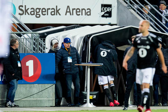 Nicklas Bendtner of Rosenborg goes to the dressing room