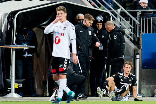 Vegar Eggen Hedenstad of Rosenborg with an injury