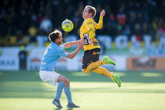 Malmö FFs Eric Larsson och Elfsborgs Simon Lundevall