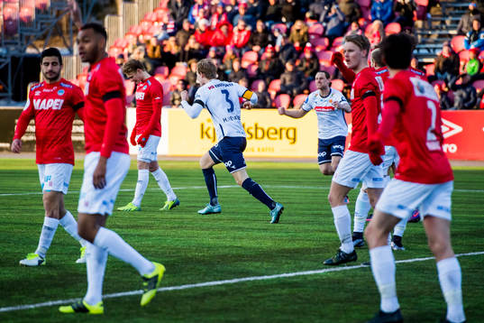Viljar Helland Vevatne of Viking celebrates