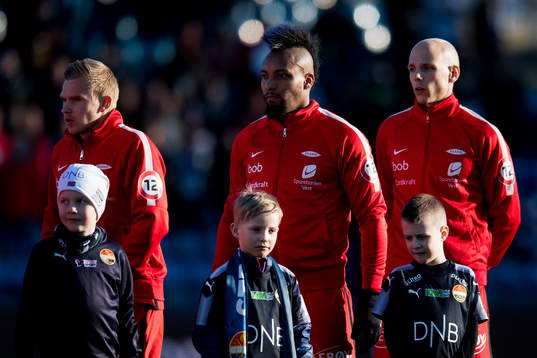Taijo Teniste, Bismar Acosta and Ruben Kristiansen of Brann