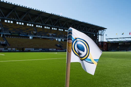 Hörnflagga med Allsvenskans logga