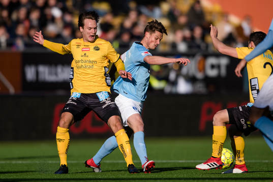 Elfsborgs Viktor Prodell och Malmö FFs Markus Rosenberg