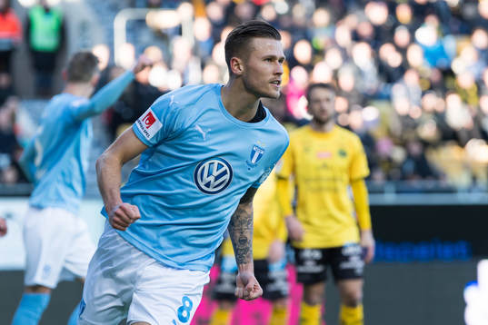 Malmö FFs Arnór Ingvi Traustason jublar
