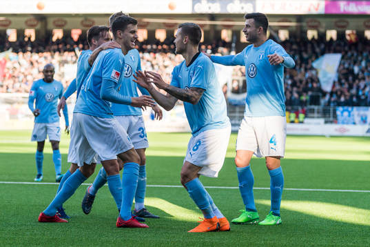 Malmö FFs Arnór Ingvi Traustason jublar