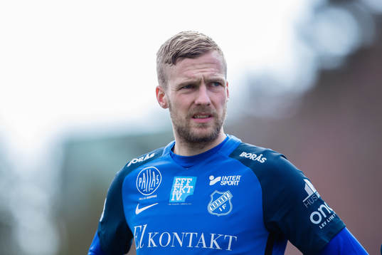 Norrbys Marc Axengren innan fotbollsmatchen i Superettan