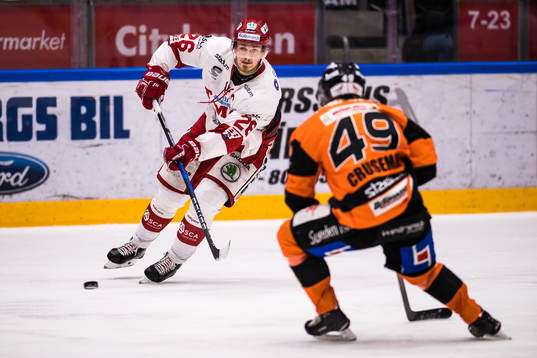 Timrås Hampus Larsson  och Karlskronas Filip Cruseman