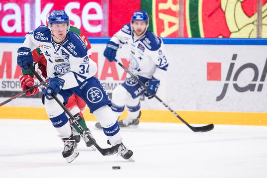 Leksands Olle Alsing  i ishockeymatchen i direktkvalet till