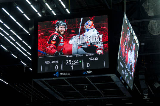 Jumbotronen i Malmö arena innan semifinal 2 i
