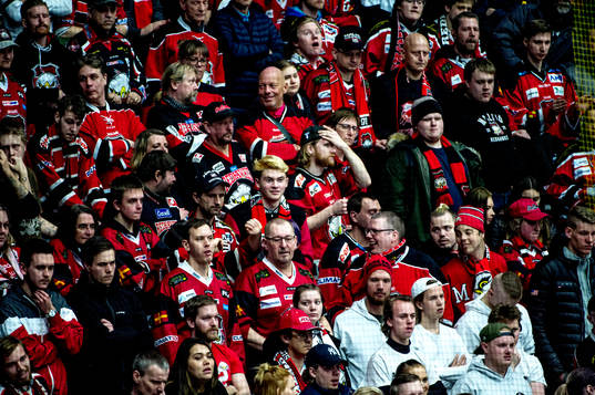 Malmö Redhawks supportrar deppar