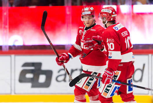 Timrås Johan Persson och Marcus Hardegård jublar