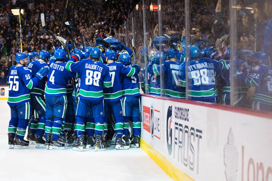 Vancouvers spelare jublar