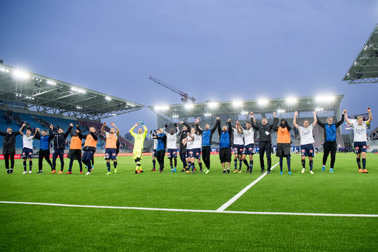 Players of Strømsgodset celebrate