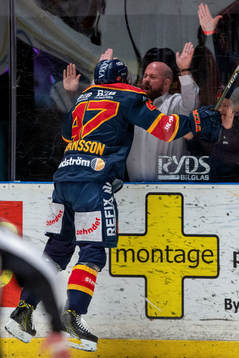 Djurgårdens Linus Johansson jublar