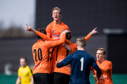 Torns Tobias Karlsson (m) och övriga lagkamrater jublar