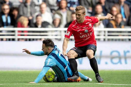 Djurgårdens Dzenis Kozica  och Trelleborgs Erik Andersson