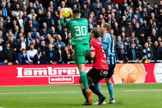 Djurgårdens Jonathan Ring oroar Trelleborgs målvakt Marko