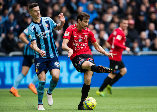 Djurgårdens Haris Radetinac och Trelleborgs Sebastian