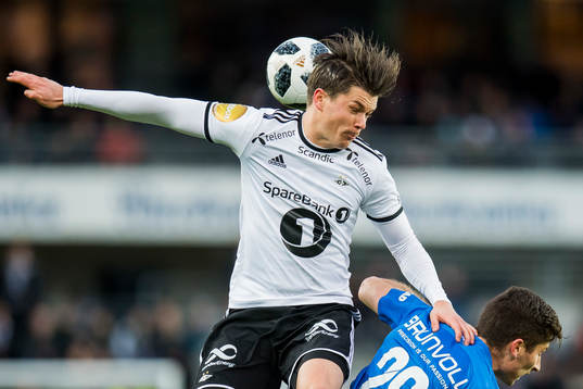 Pål André Helland of Rosenborg and Kristoffer Haugen of