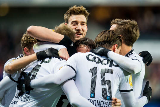 Alexander Toft Søderlund of Rosenborg celebrates with