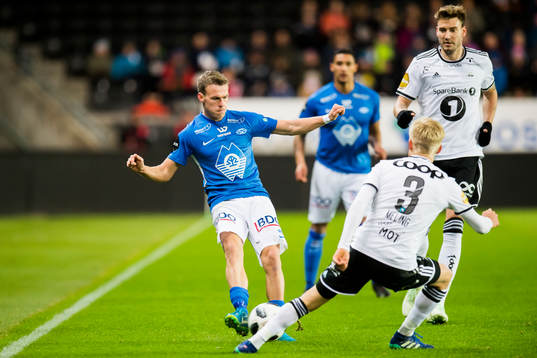 Petter Strand of Molde and Birger Meling of Rosenborg