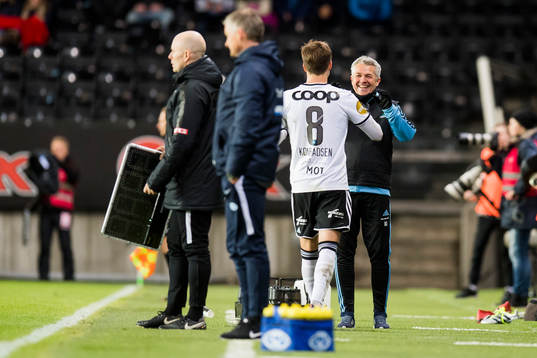 Ole Gunnar Solskjær, manager of Molde, Anders Konradsen of