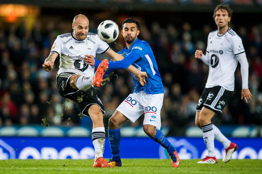 Tore Reginiussen of Rosenborg and Etzaz Hussain of Molde