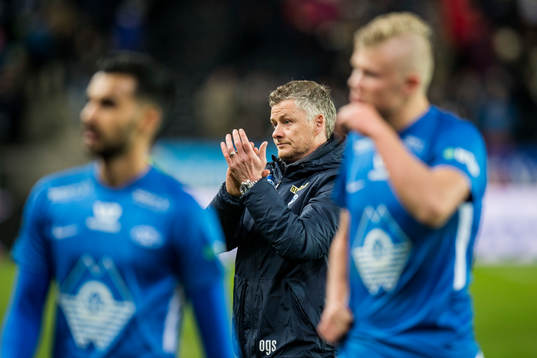 Ole Gunnar Solskjær, manager of Molde, looks dejected