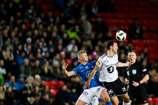 Erling Braut Haaland of Molde and Even Hovland of Rosenborg