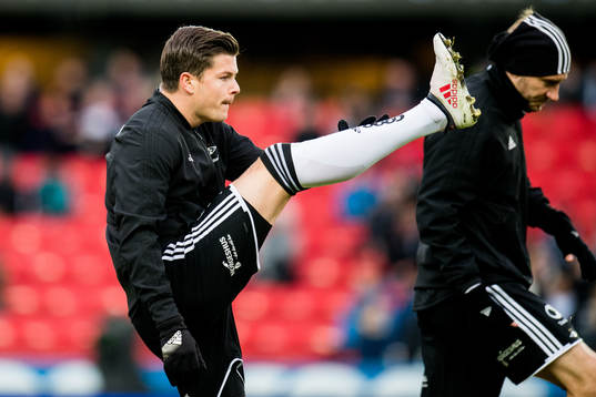 Pål André Helland and Nicklas Bendtner of Rosenborg