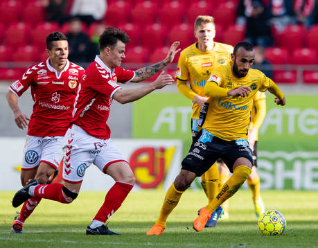 Elfsborgs Issam Jebali och Kalmars Melker Hallberg