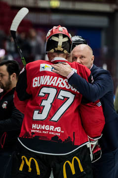 Malmö Redhawks tränare Peter Andersson och målvakt Jonas