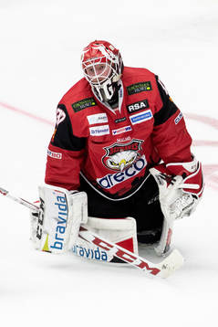 Malmö Redhawks målvakt Jonas Gunnarsson deppar