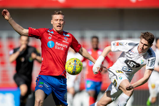 Helsingborgs Andri Bjarnason och Östers Fredrik Lundgren