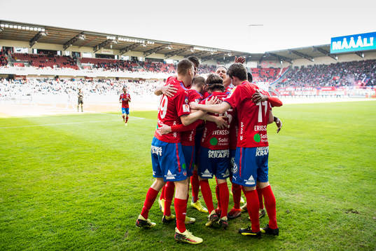 Helsingborgs spelare jublar