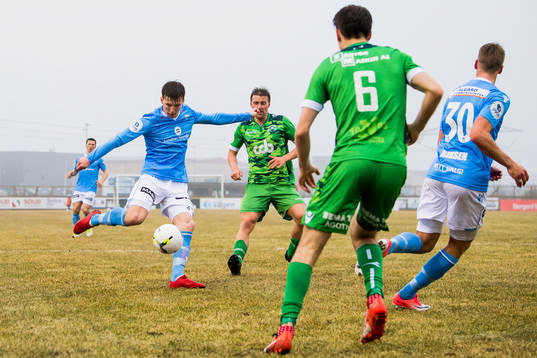 Axel Kryger of Sandnes Ulf scores 1-3