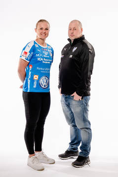 Elin Bergqvist  och tränare Jonas Walfridsson, Kalmar
