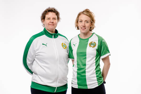 Hammarbys tränare Ann-Helén Grahm och Olga Ekblom