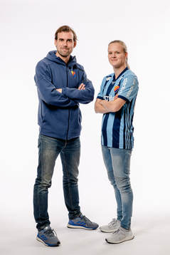Djurgårdens tränare Joel Riddez och Sheila Van