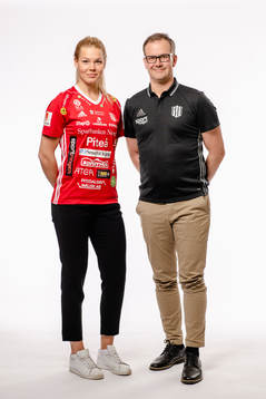 Piteås Nina Jakobsson och tränare Fredrik Söderholm