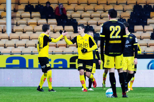 Thomas Lehne Olsen of Lillestrøm celebrates