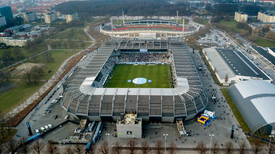 Drönarvy över Stadion