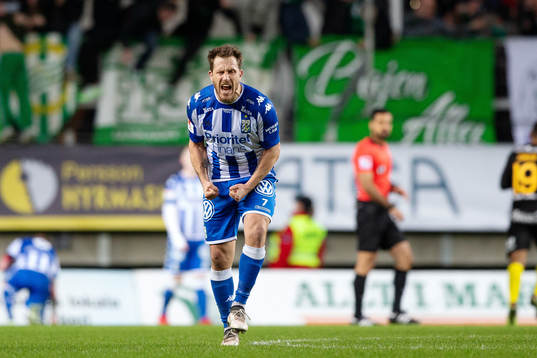 IFK Göteborgs Tobias Hysén reagerar