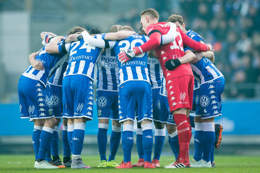 IFK Göteborg samlade innan fotbollsmatchen i allsvenskan