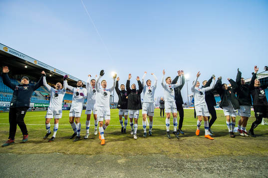 Players of Ranheim celebrate