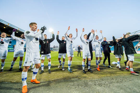 Players of Ranheim celebrate