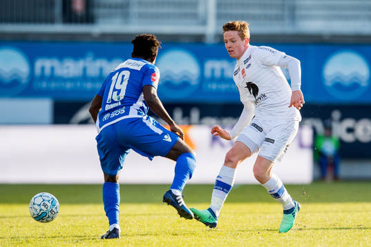 Victor Demba Bindia of Sandefjord and Aslak Fonn Witry of