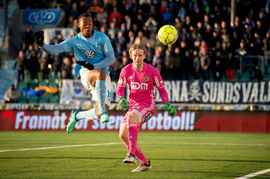 Malmö FFs Carlos Strandberg och Sundsvalls målvakt