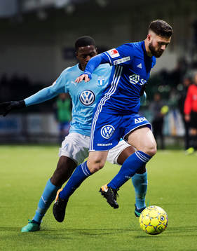 Malmö FFs Isak Ssewankambo och Sundsvalls Jonathan Tamimi